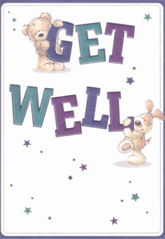 This evocative get well card, inspired by the comforting spirit found throughout Sands End, brings to mind the feeling of handing over a hand-tied arrangement full of care and hope. The illustration is cheerful yet soulful-an endearing bear with soft, textured fur stands arm-in-arm with a floppy-eared puppy, both characters surrounded by an array of softly glowing stars that seem to swirl in a dance of encouragement. The typography is bold, rounded, and thoughtfully shaded in rich indigo and aqua hues, each letter springing from the white background with the same confidence as fresh blooms in early spring along Peterborough Road. Tactile details abound: the plush softness of the bear's fur, the velvety warmth of the puppy's floppy ears-all rendered in a way that one almost feels their physical comfort, akin to pressing one's nose into a lush bouquet. In each nuance and choice of colour, there is a gentle dedication-reflecting not only the innocence and hopefulness of the card's message, but also the passion local florists pour into every arrangement sent from Sands End to surrounding riverside neighbourhoods. This piece is more than a card; it's a tender gesture, designed to lift moods and foster connection when it's needed most.